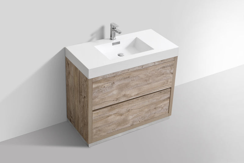 Kube Bath Bliss 40" Nature Wood Free Standing Modern Bathroom Vanity - FMB40-NW