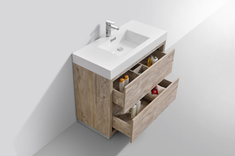 Kube Bath Bliss 40" Nature Wood Free Standing Modern Bathroom Vanity - FMB40-NW