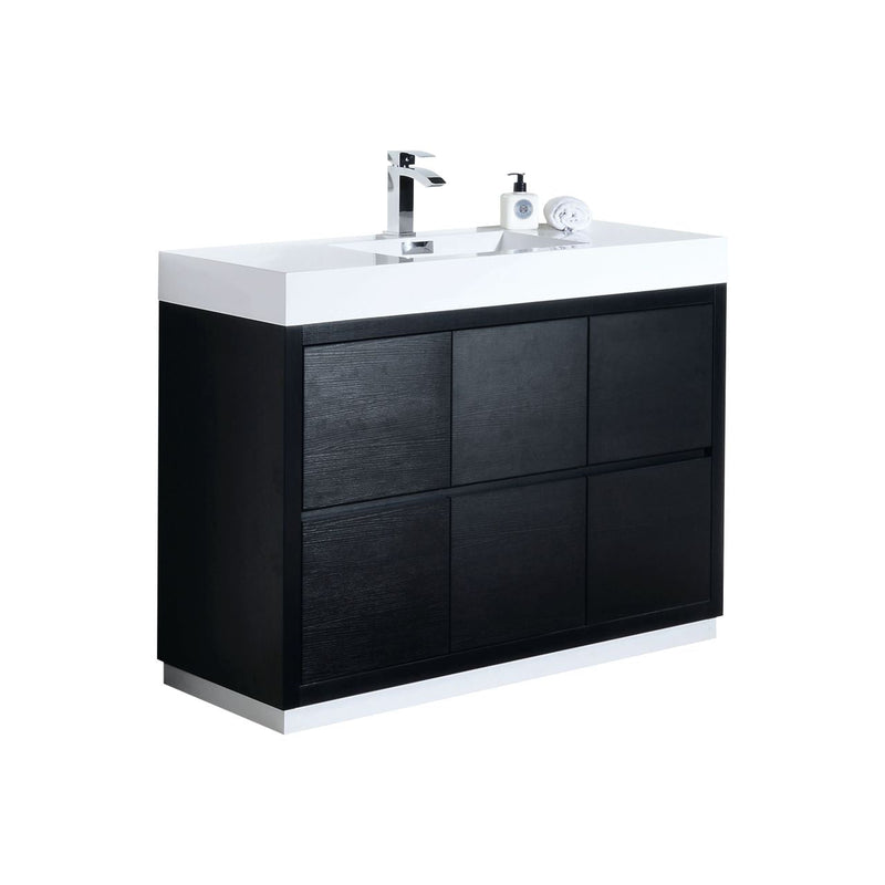 Kube Bath Bliss 48" Black Free Standing Modern Bathroom Vanity - FMB48-BK
