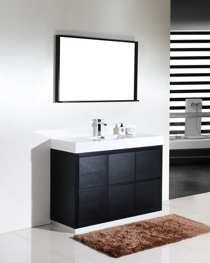 Kube Bath Bliss 48" Black Free Standing Modern Bathroom Vanity - FMB48-BK