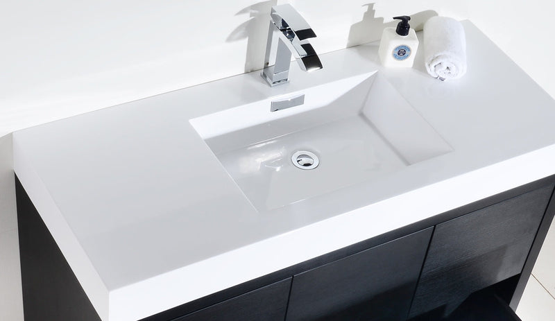 Kube Bath Bliss 48" Black Free Standing Modern Bathroom Vanity - FMB48-BK