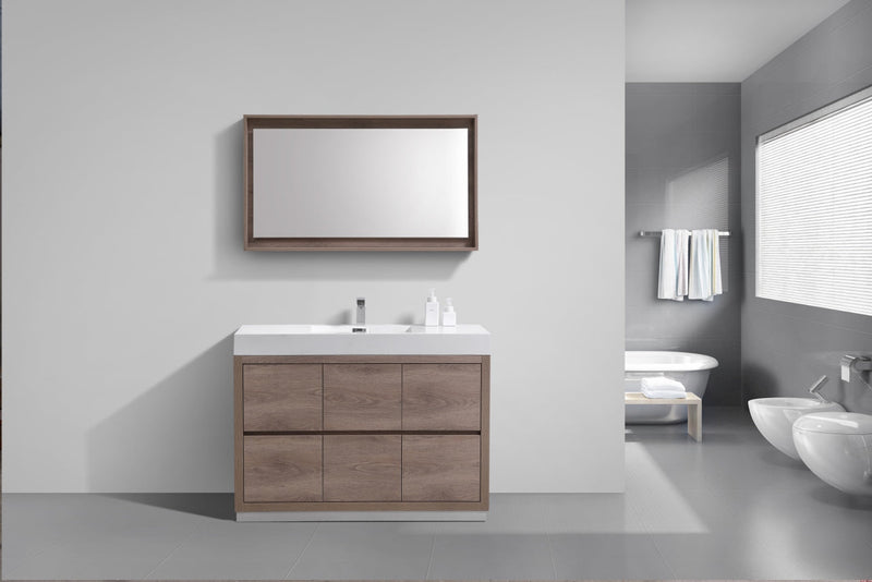 Kube Bath Bliss 48" Butternut Free Standing Modern Bathroom Vanity - FMB48-BTN