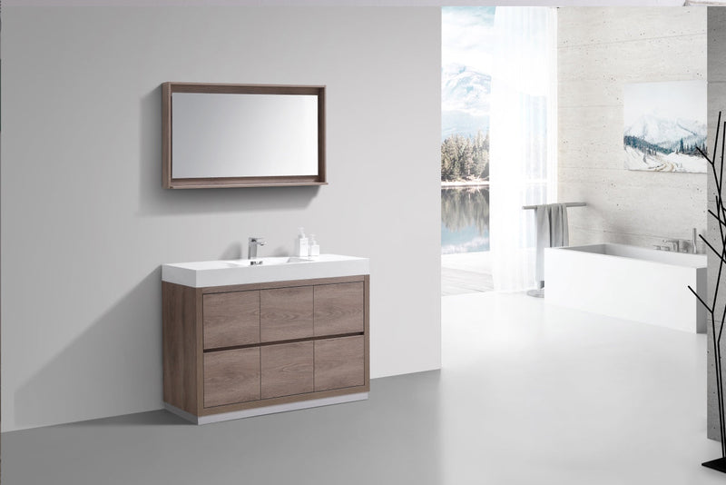 Kube Bath Bliss 48" Butternut Free Standing Modern Bathroom Vanity - FMB48-BTN