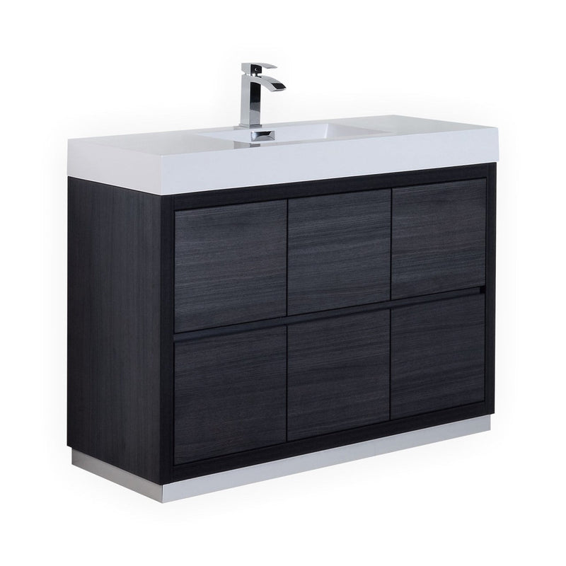 Kube Bath Bliss 48" Gray Oak Free Standing Modern Bathroom Vanity - FMB48-GO