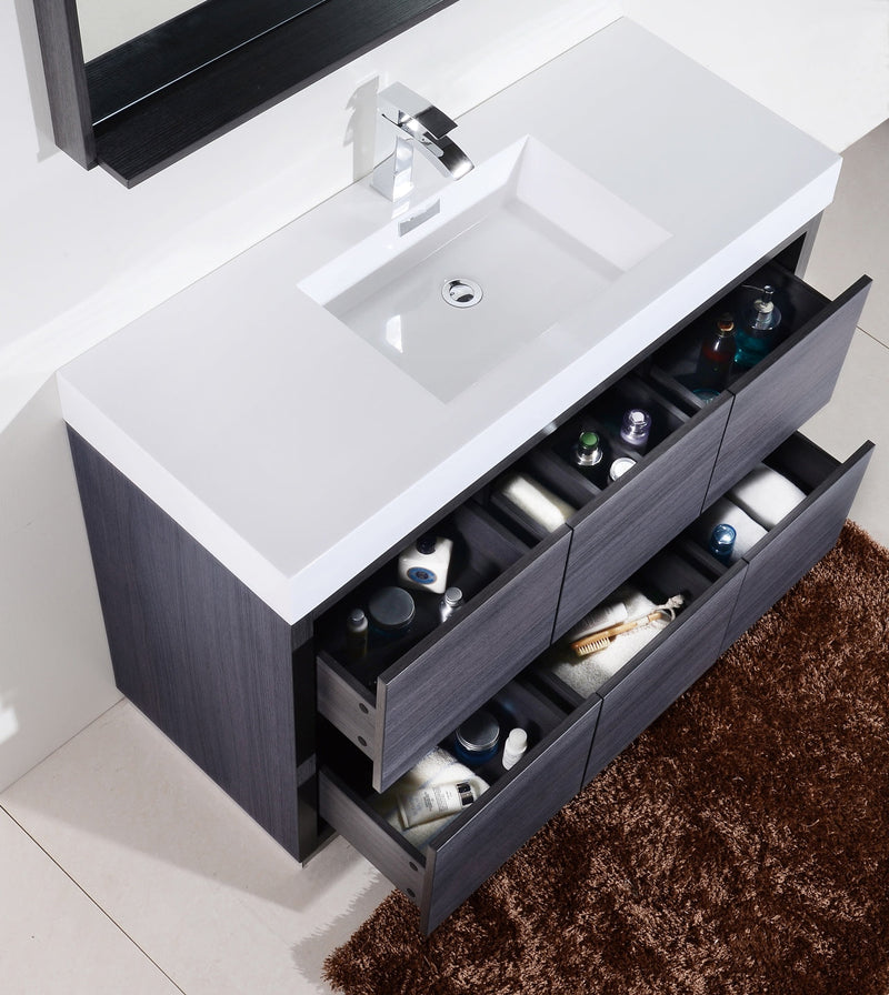 Kube Bath Bliss 48" Gray Oak Free Standing Modern Bathroom Vanity - FMB48-GO
