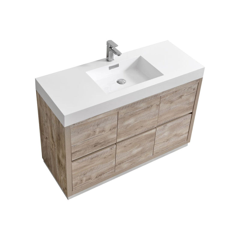 Kube Bath Bliss 48" Nature Wood Free Standing Modern Bathroom Vanity - FMB48-NW