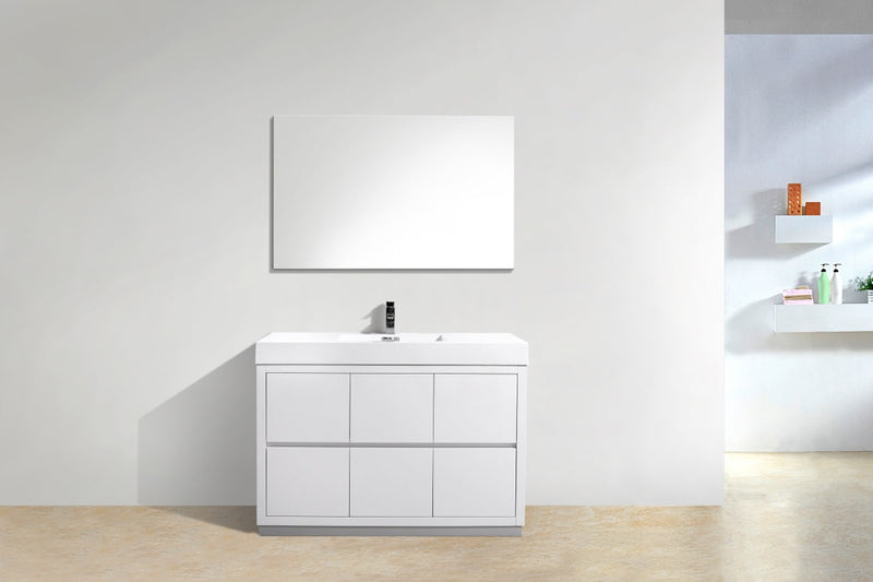 Kube Bath Bliss 48" High Gloss White Free Standing Modern Bathroom Vanity - FMB48-GW