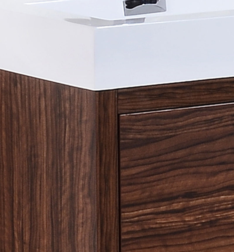 Kube Bath Bliss 60" Double Sink Walnut Free Standing Modern Bathroom Vanity - FMB60D-WNT