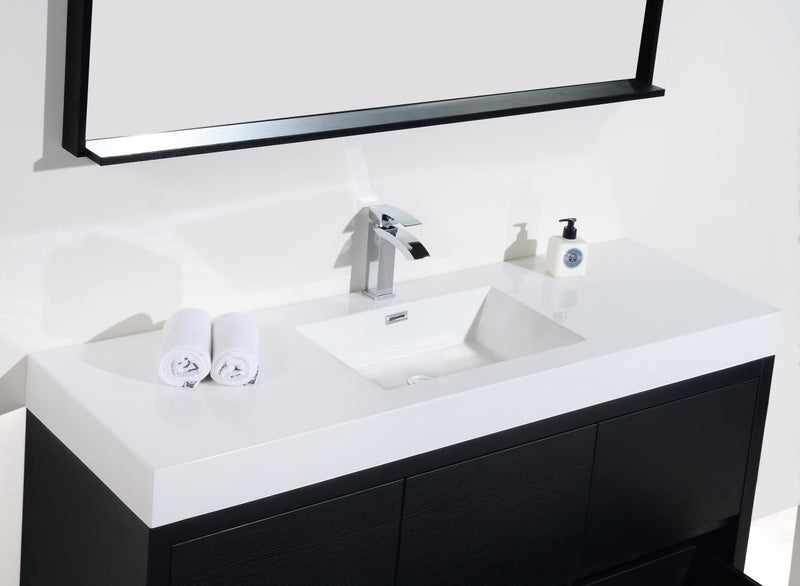Kube Bath Bliss 60" Single Sink Black Free Standing Modern Bathroom Vanity - FMB60S-BK