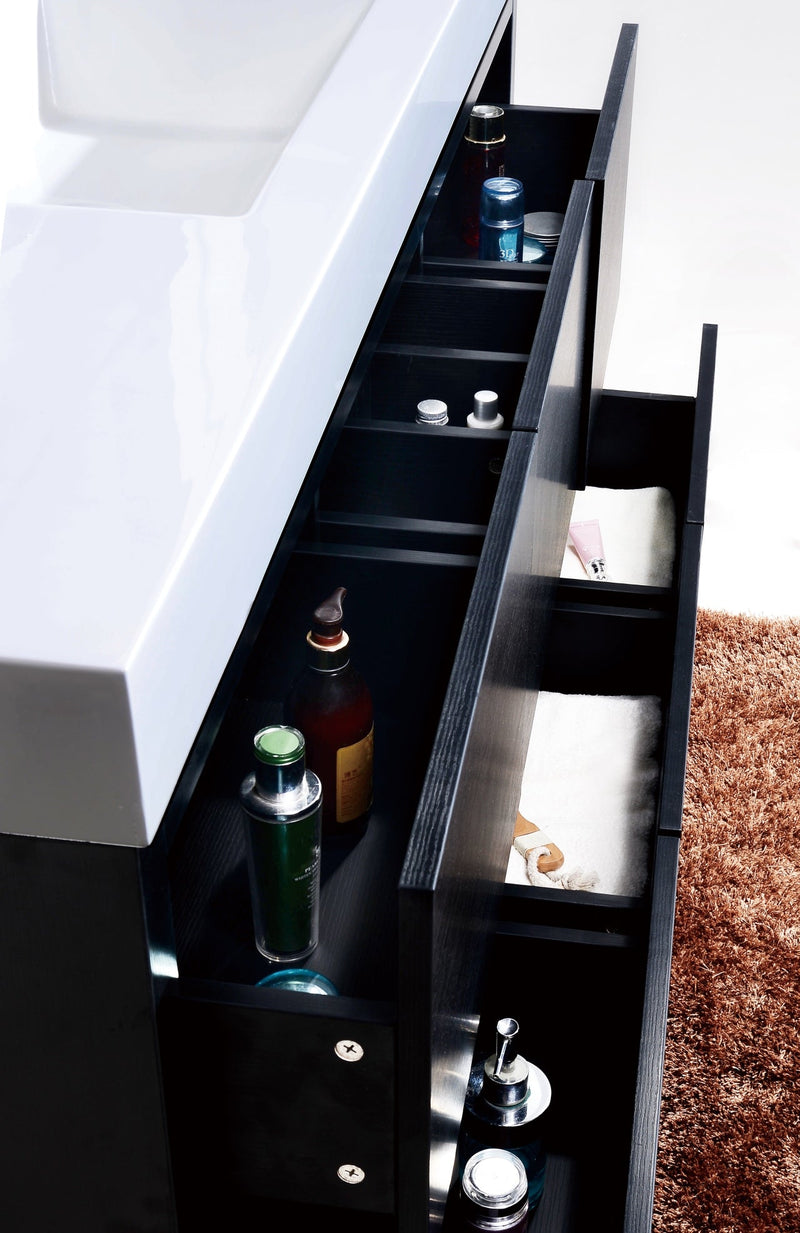 Kube Bath Bliss 60" Single Sink Black Free Standing Modern Bathroom Vanity - FMB60S-BK