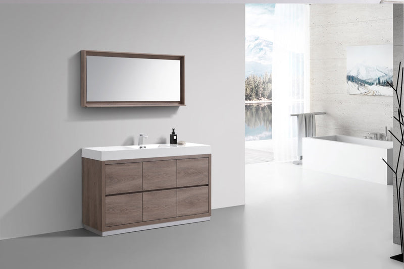 Kube Bath Bliss 60" Single Sink Butternut Free Standing Modern Bathroom Vanity - FMB60S-BTN