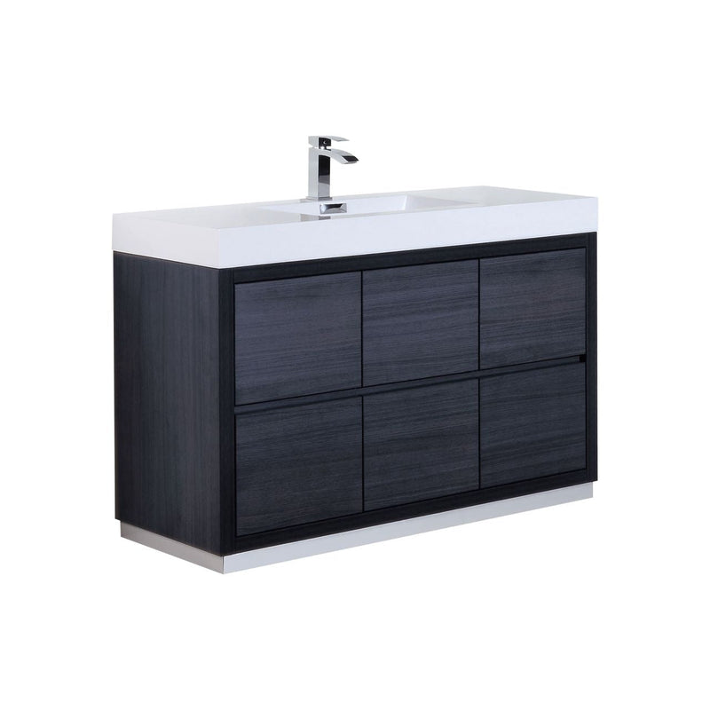 Kube Bath Bliss 60" Single Sink Gray Oak Free Standing Modern Bathroom Vanity - FMB60S-GO