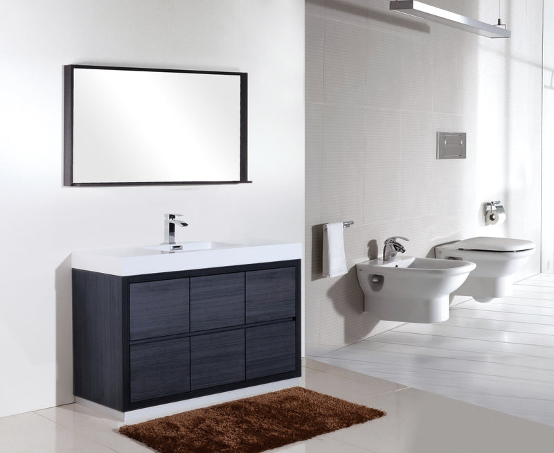 Kube Bath Bliss 60" Single Sink Gray Oak Free Standing Modern Bathroom Vanity - FMB60S-GO