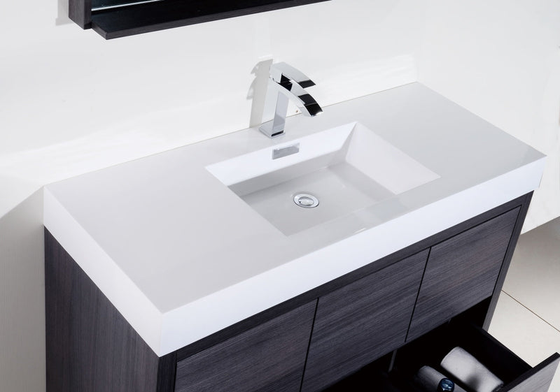 Kube Bath Bliss 60" Single Sink Gray Oak Free Standing Modern Bathroom Vanity - FMB60S-GO