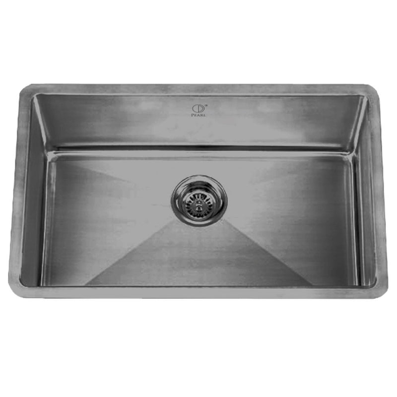 Pearl ETERNAL GOTHAM-PDR 30" Single Bowl Undermount Kitchen Sink – Lupo Grey PVD Finish Stainless Steel w/ Grid – GBSLG3018C