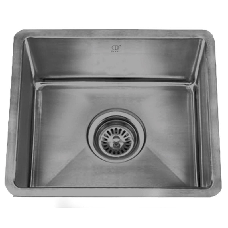 Pearl ETERNAL GOTHAM-TR 18" Single Bowl Undermount Kitchen Sink – Lupo Grey PVD Finish Stainless Steel w/ Grid – GBSLG1814