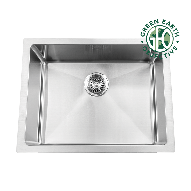 Pearl HANA-MR GEO 24" Single Bowl Undermount Kitchen Sink – Stainless Steel – GGSRR2418