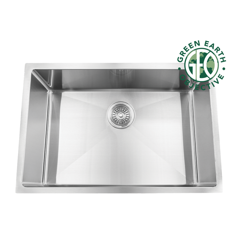 Pearl HANA-PMR GEO 27" Single Bowl Undermount Kitchen Sink – Stainless Steel – GGSRR2718