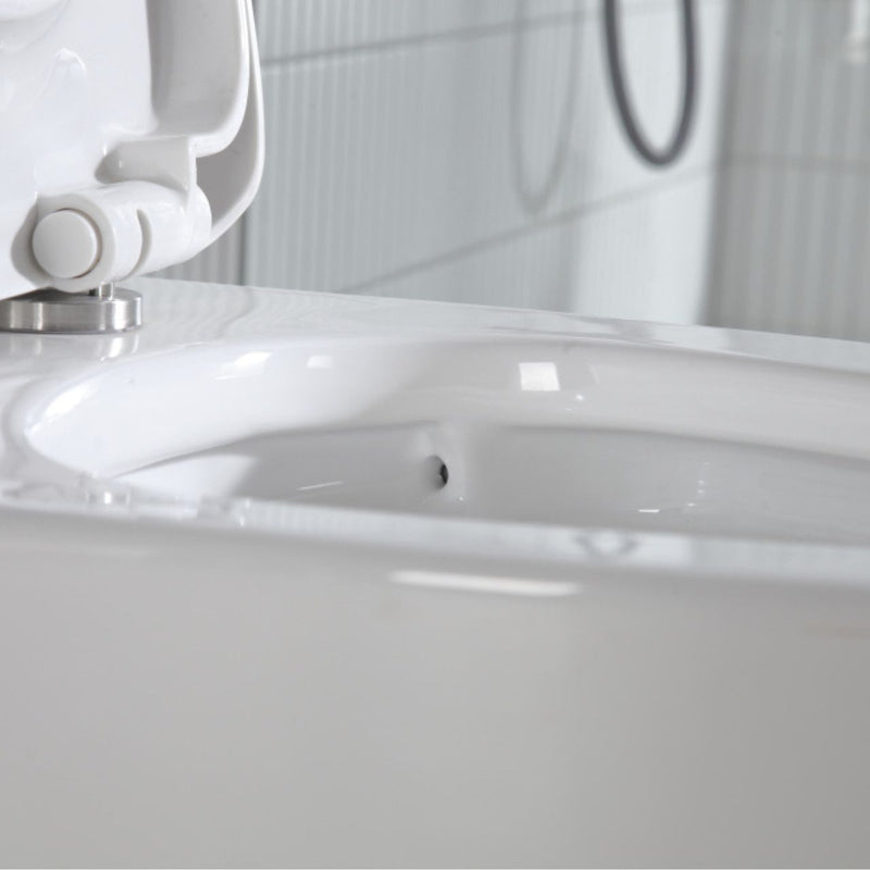 Pearl Harrison Max S Elongated Chair Height 1-Piece 4.8L Side Flush Toilet with Soft Close Seat - GBW733B