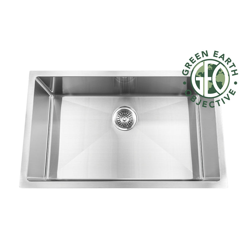 Pearl HANA-PDR GEO 30" Single Bowl Undermount Kitchen Sink – Stainless Steel – GGSRR3018
