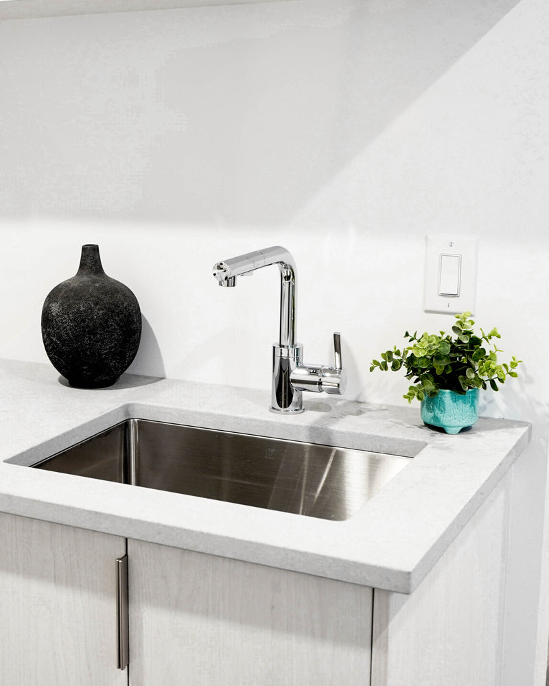 Pearl HANA-MR GEO 24" Single Bowl Undermount Kitchen Sink – Stainless Steel – GGSRR2418