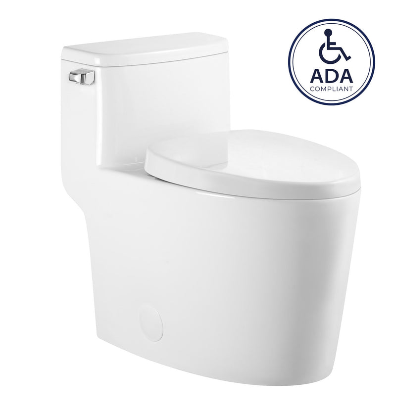 Pearl Harrison Max S Elongated Chair Height 1-Piece 4.8L Side Flush Toilet with Soft Close Seat - GBW733B