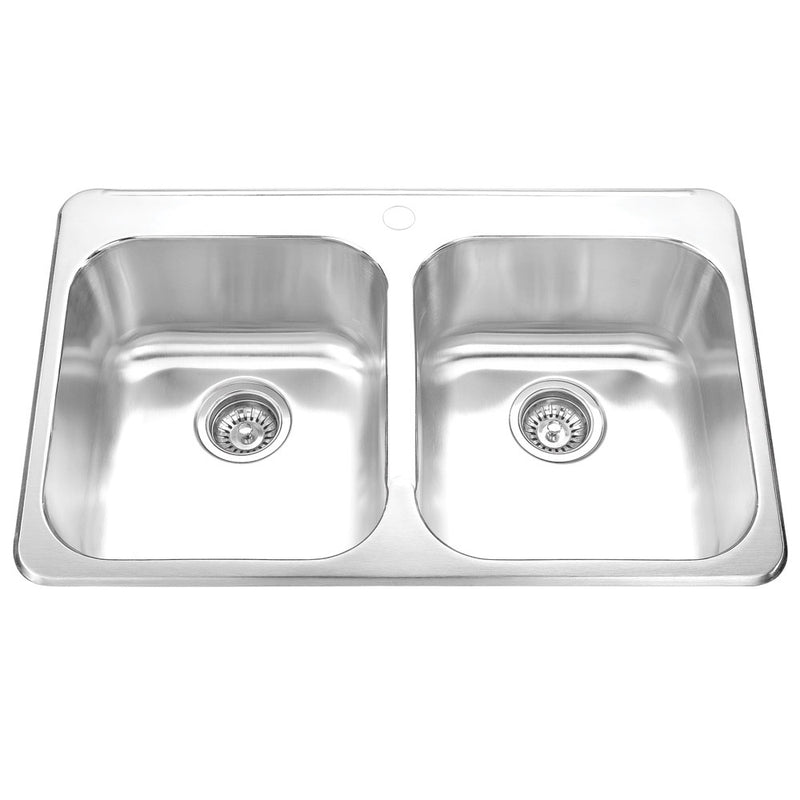 Pearl IONA-E 32" Double Equal Drop-In Kitchen Sink – Stainless Steel – GBD132T