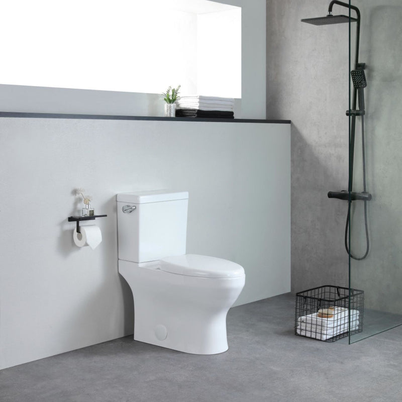 Pearl Isaac-S Elongated Chair Height 2-Piece 4.8L Side Flush Toilet with Soft Close Seat - GBW616-SF