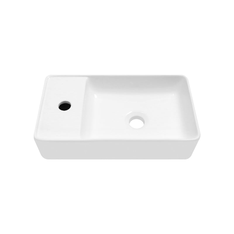 Pearl KASU-DP Metro White 1-Hole Rectangle Vessel Bathroom Sink - GBC502