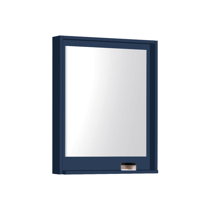 KubeBath Bosco 24" Framed Rectangle Bathroom Mirror With Shelve Blue  - KB24BLUE-M