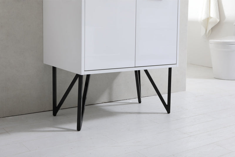 Kube Bath Bosco 30" Gloss White Modern Bathroom Vanity w/ Quartz Countertop - KB30GW