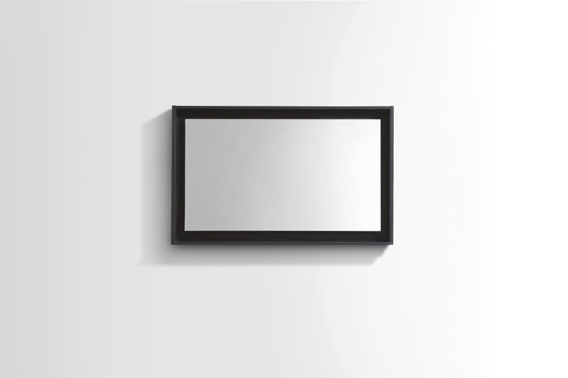 KubeBath Bosco 36" Framed Rectangle Bathroom Mirror With Shelve Wood Black Finish - KB36BK-M