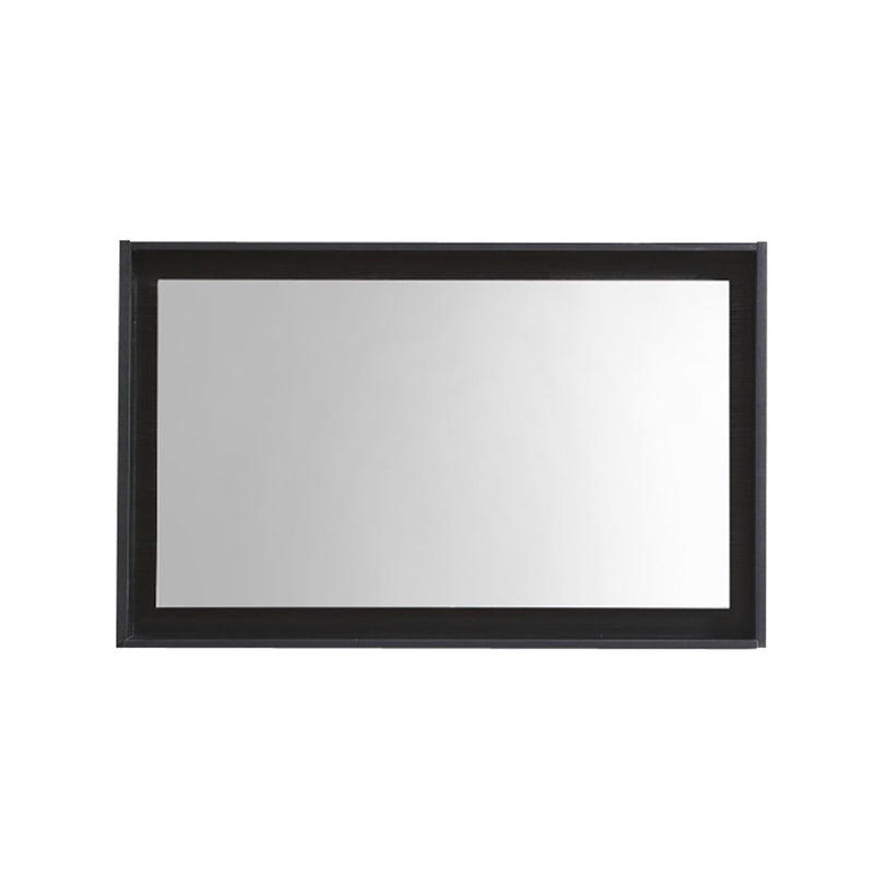 KubeBath Bosco 36" Framed Rectangle Bathroom Mirror With Shelve Wood Black Finish - KB36BK-M