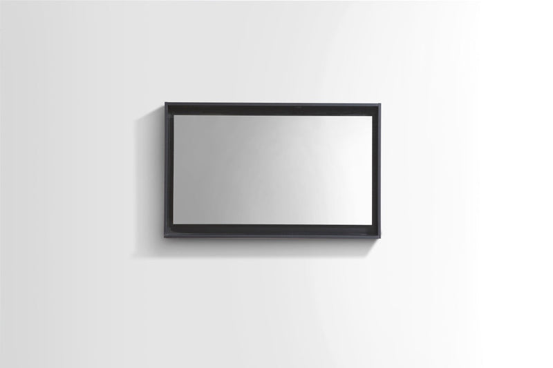 KubeBath Bosco 40" Framed Rectangle Bathroom Mirror With Shelve Wood Black Finish - KB40BK-M