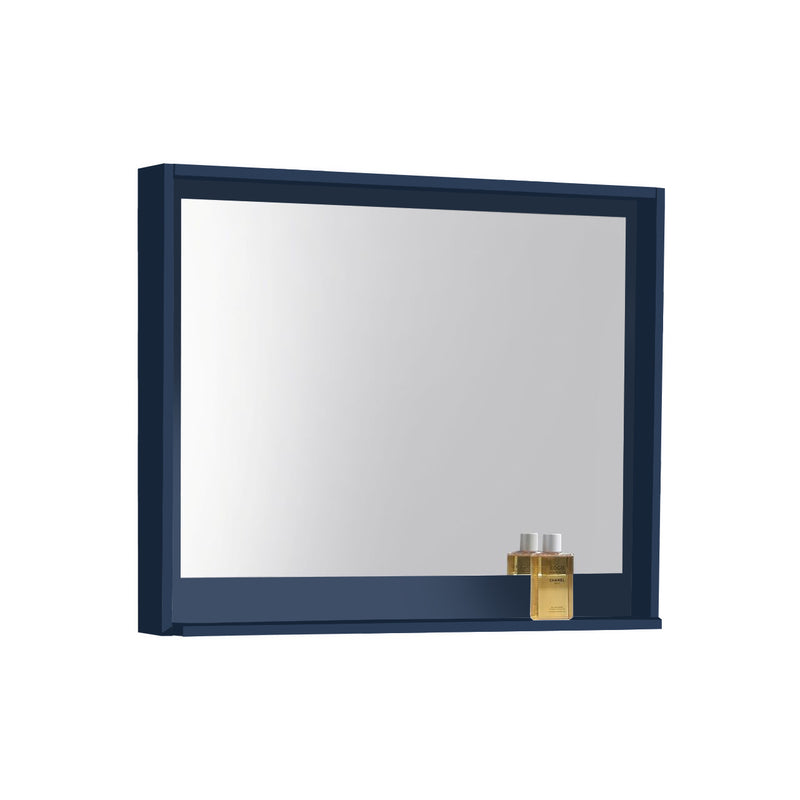 KubeBath Bosco 40" Framed Rectangle Bathroom Mirror With Shelve Blue - KB40BLUE-M