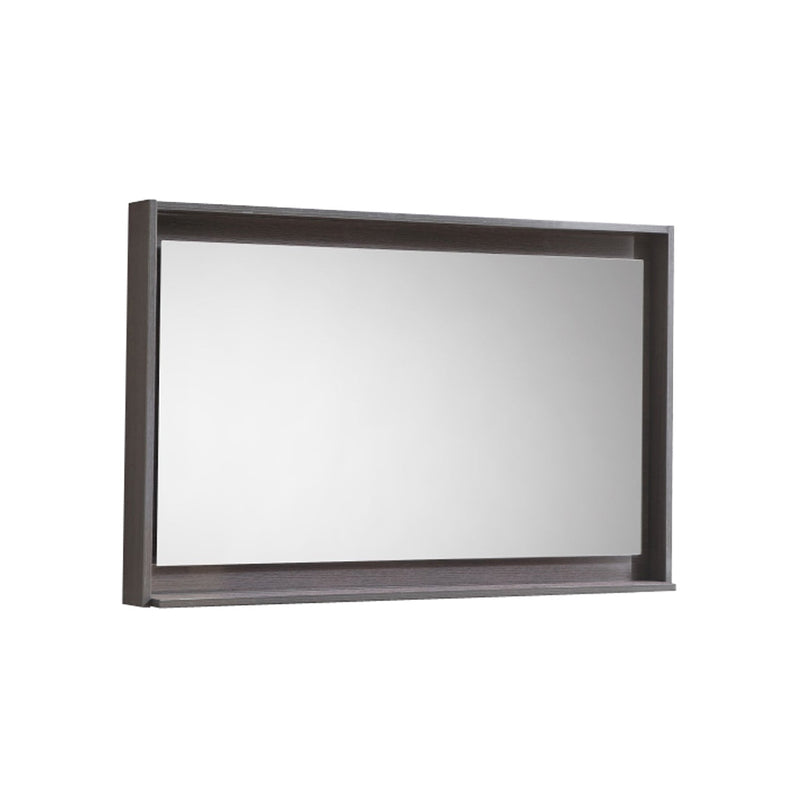 KubeBath Bosco 40" Framed Rectangle Bathroom Mirror With Shelve Gray Oak Finish - KB40GO-M