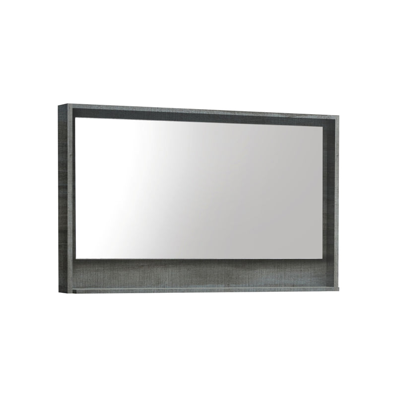 KubeBath Bosco 48" Framed Rectangle Bathroom Mirror With Shelve Ocean Gray Finish - KB48BE-M