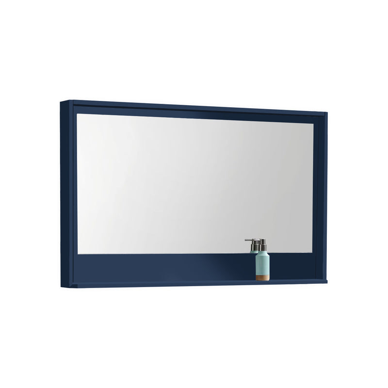 KubeBath Bosco 48" Framed Rectangle Bathroom Mirror With Shelve Blue - KB48BLUE-M