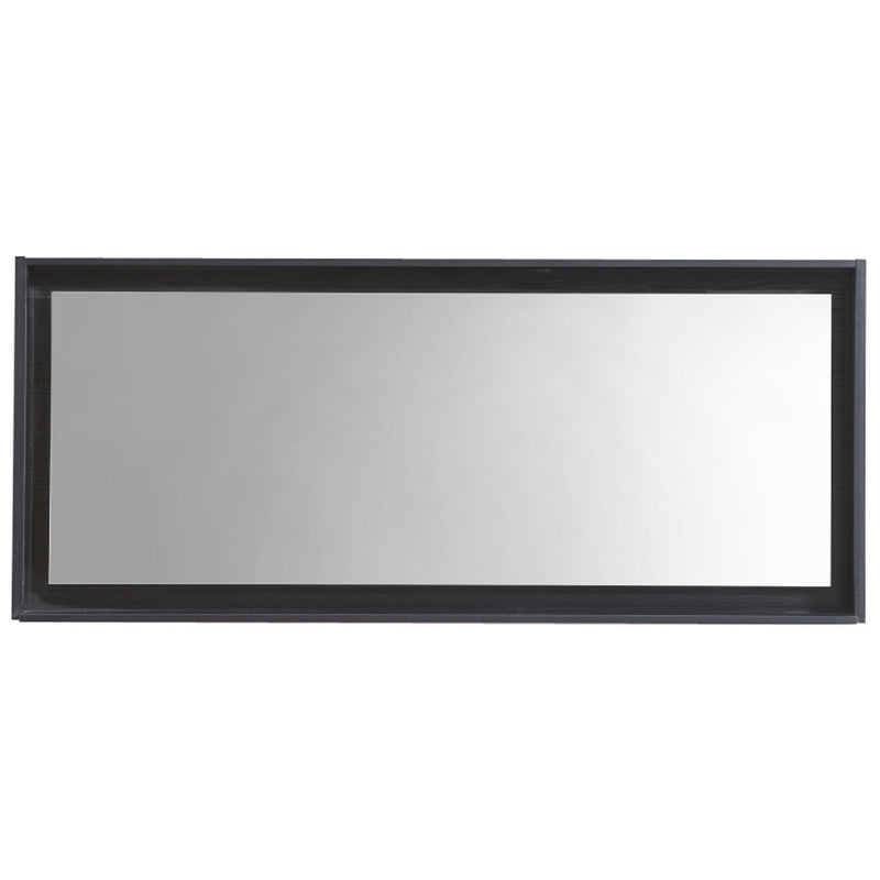 KubeBath Bosco 60" Framed Rectangle Bathroom Mirror With Shelve Wood Black Finish - KB60BK-M