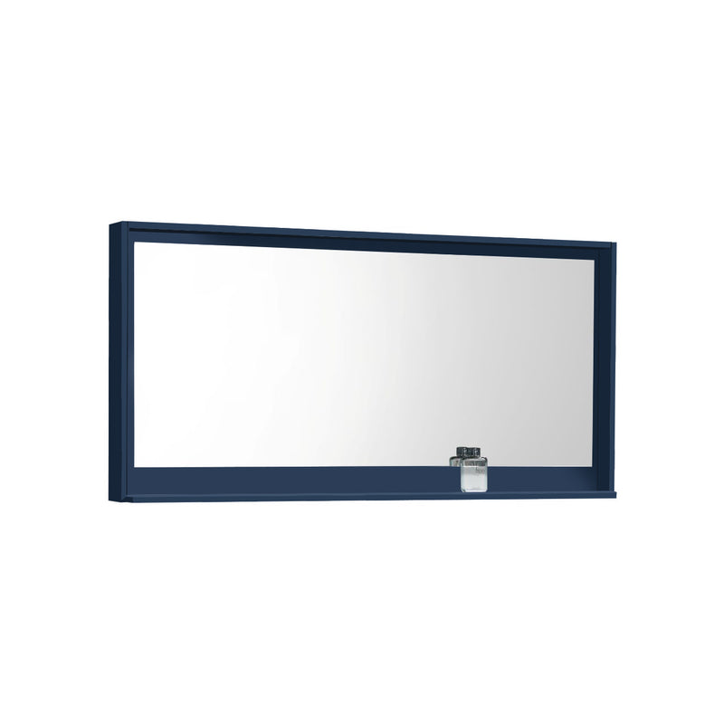 KubeBath Bosco 60" Framed Rectangle Bathroom Mirror With Shelve Blue - KB60BLUE-M