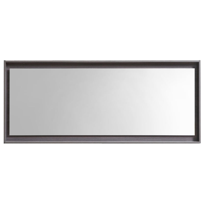 KubeBath Bosco 60" Framed Rectangle Bathroom Mirror With Shelve Gray Oak Finish - KB60GO-M