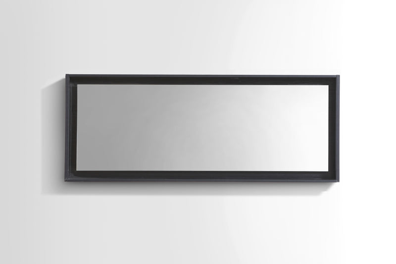 KubeBath Bliss 70" Framed Rectangle Bathroom Mirror With Shelve Wood Black Finish - KB70BK-M