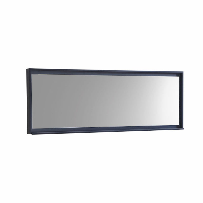 KubeBath Bliss 70" Framed Rectangle Bathroom Mirror With Shelve Blue - KB70BLUE-M