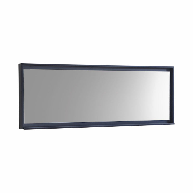 KubeBath Bliss 80" Framed Rectangle Bathroom Mirror With Shelve Gloss Blue - KB80BLUE-M