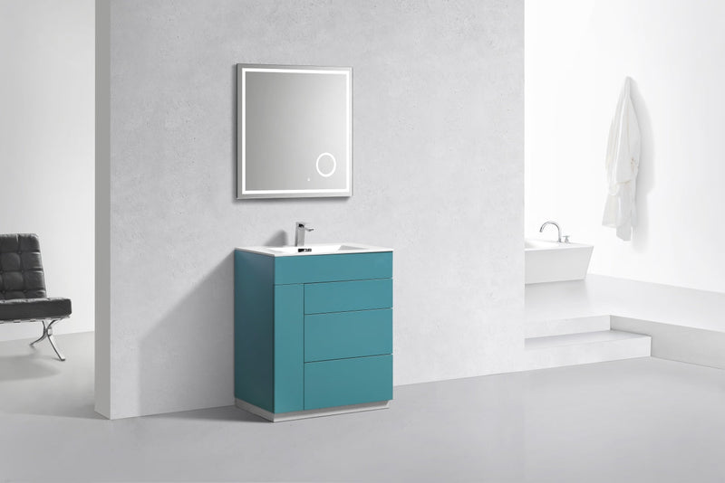 Kube Bath Milano 30" Teal Green Modern Bathroom Vanity - KFM30-TG