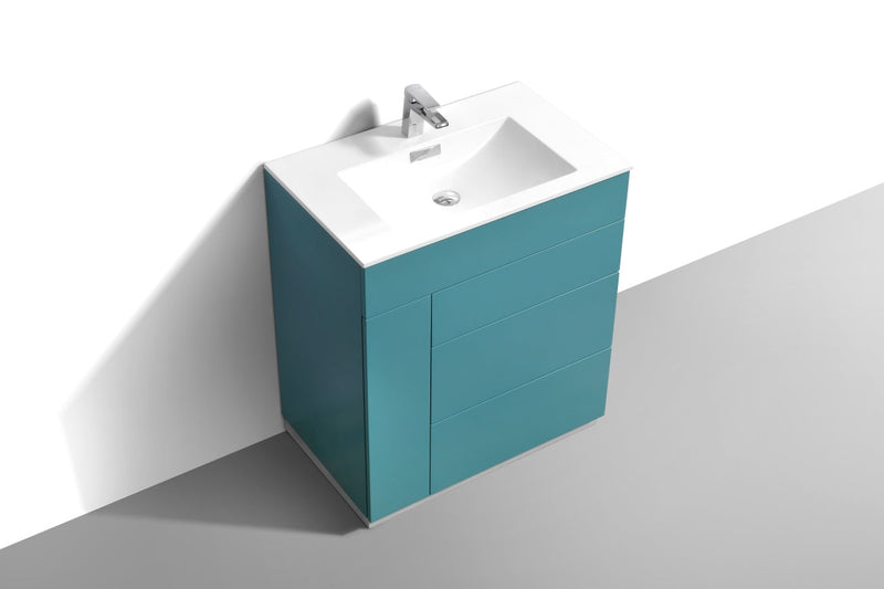 Kube Bath Milano 30" Teal Green Modern Bathroom Vanity - KFM30-TG