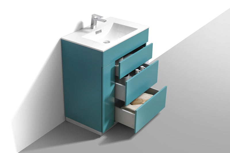 Kube Bath Milano 30" Teal Green Modern Bathroom Vanity - KFM30-TG