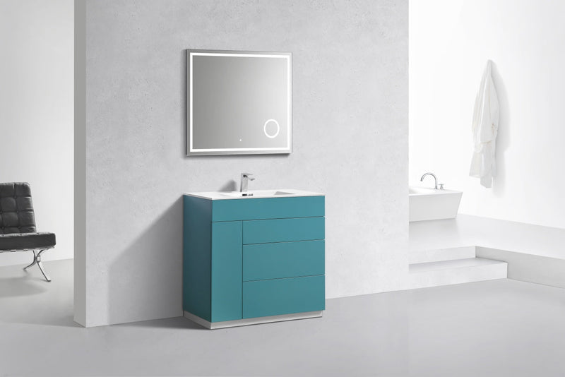 Kube Bath Milano 36" Teal Green Modern Bathroom Vanity - KFM36-TG