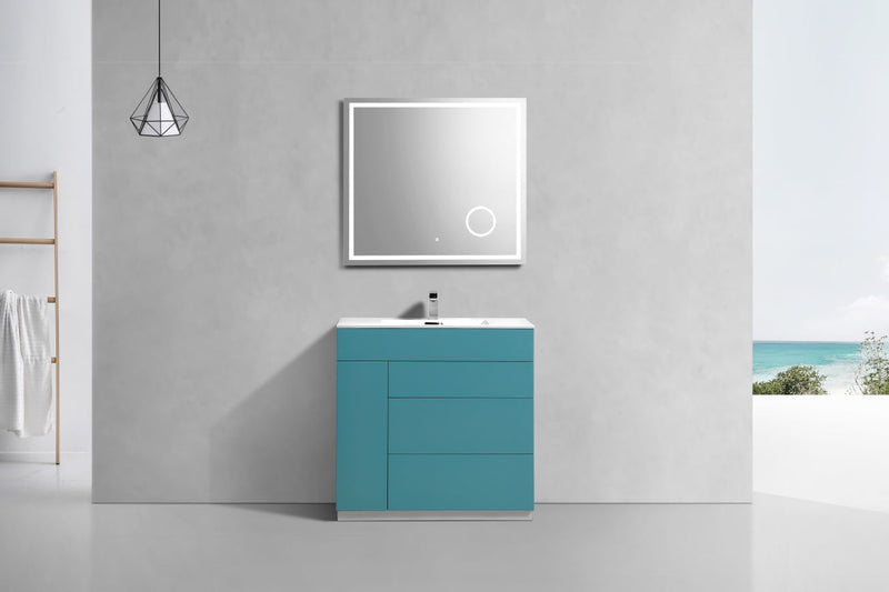 Kube Bath Milano 36" Teal Green Modern Bathroom Vanity - KFM36-TG