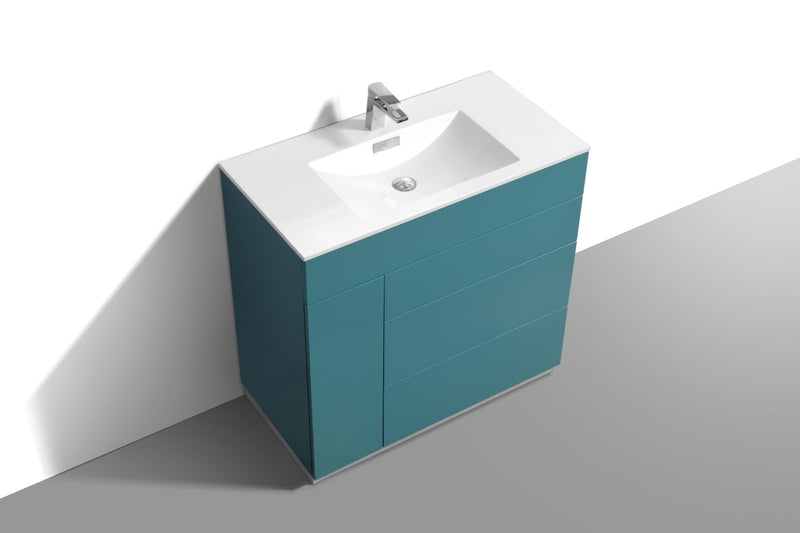 Kube Bath Milano 36" Teal Green Modern Bathroom Vanity - KFM36-TG